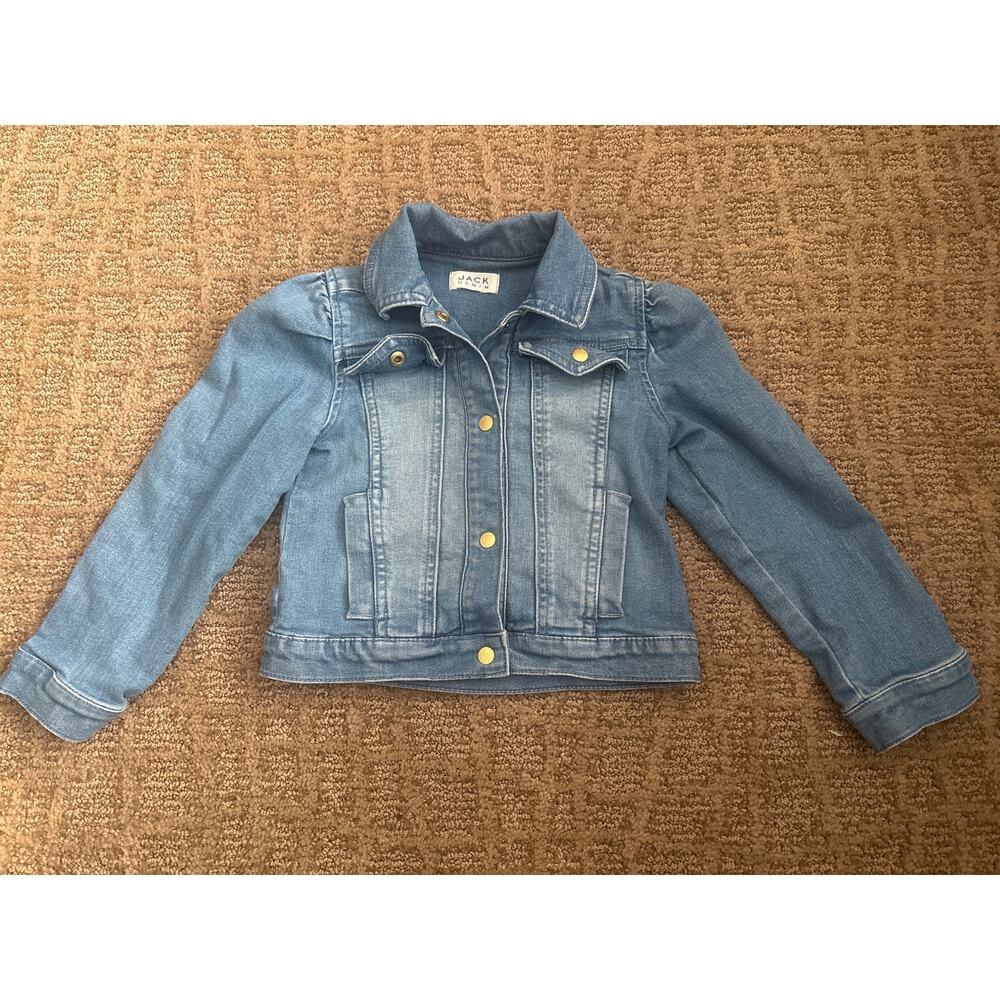 Janie & Jack Toddler Light Wash Denim Jacket Size 3-4 Years Snap Front